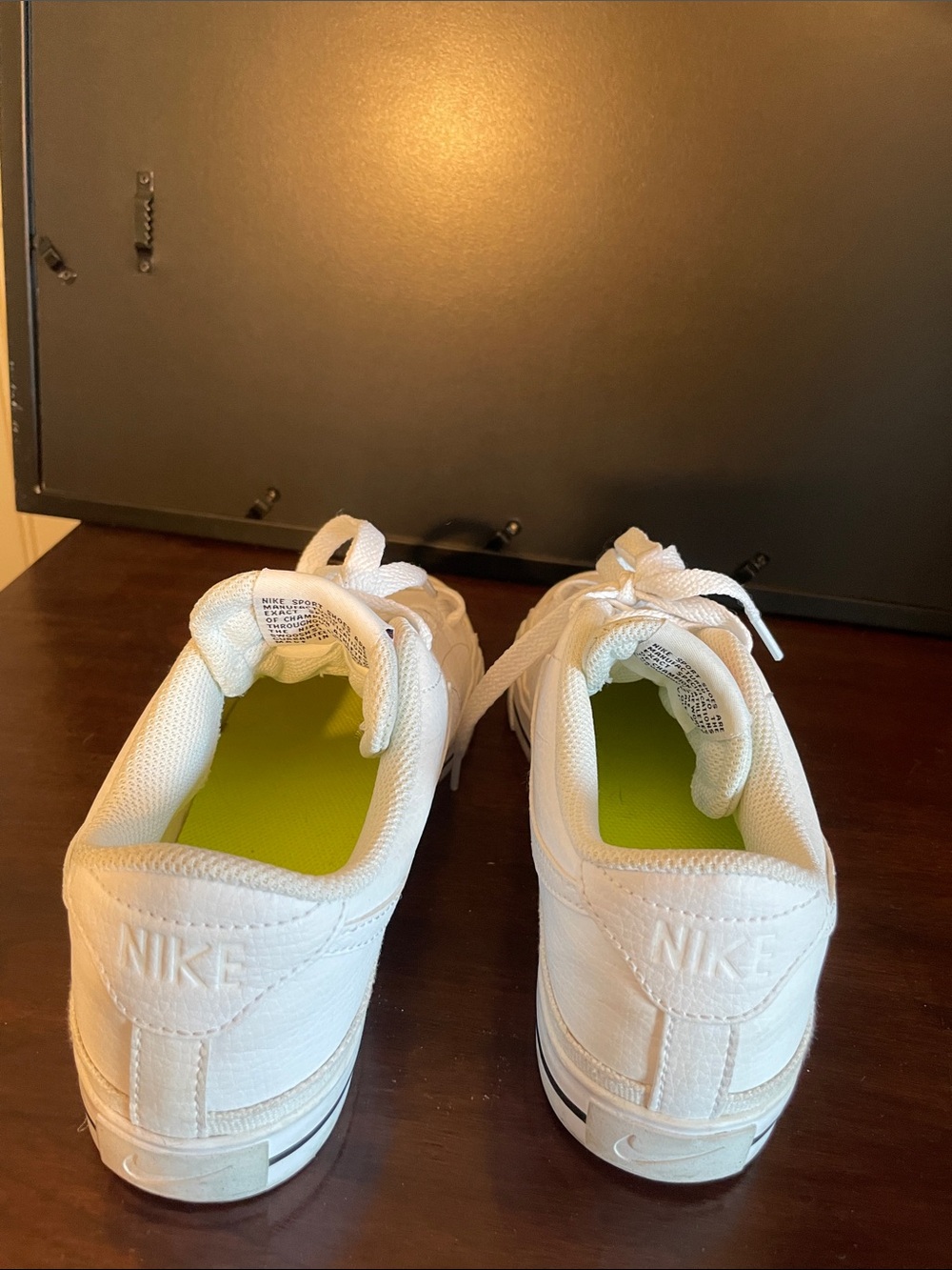 Nike Women’s White Sneakers with Red Swoosh - Picture 4 of 4
